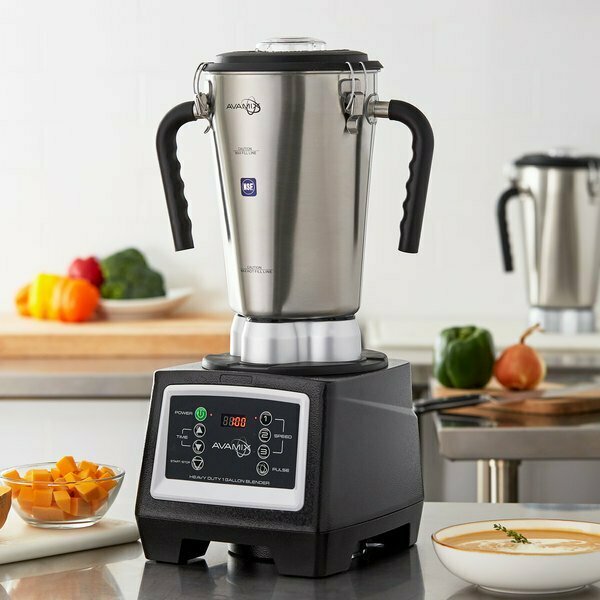 Avamix 3 3/4 hp 1 Gallon Stainless Steel Heavy Duty Commercial Food Blender with Timer - 120V 928BX1GRGT